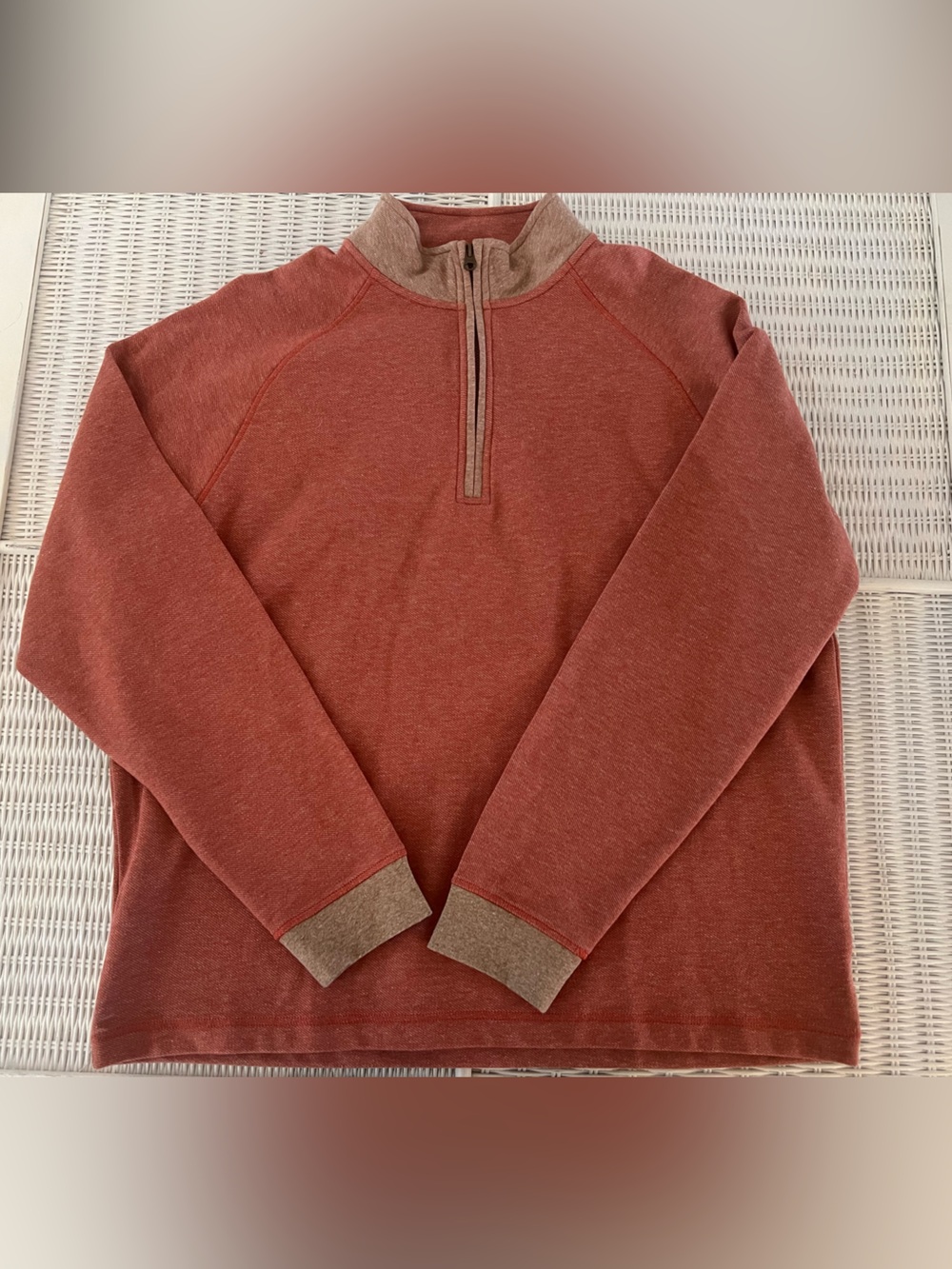 Ocean & Coast quarter-zip brick red heathered pullover size XL NWT